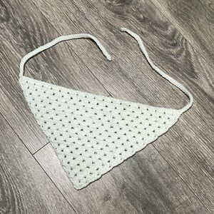 Handcrafted White Crochet Bandana